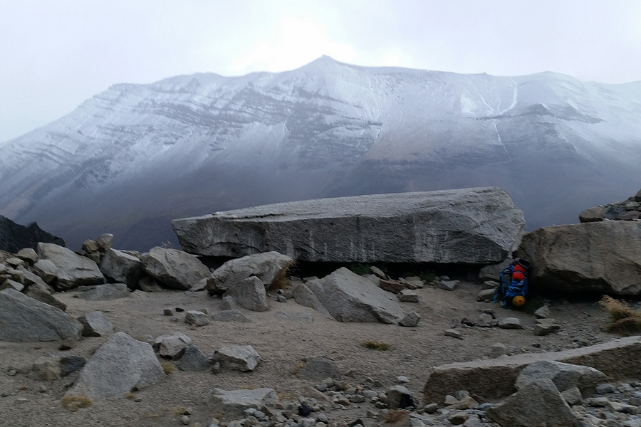 My sheltered bivvy spot. Pardon the cell phone shot.