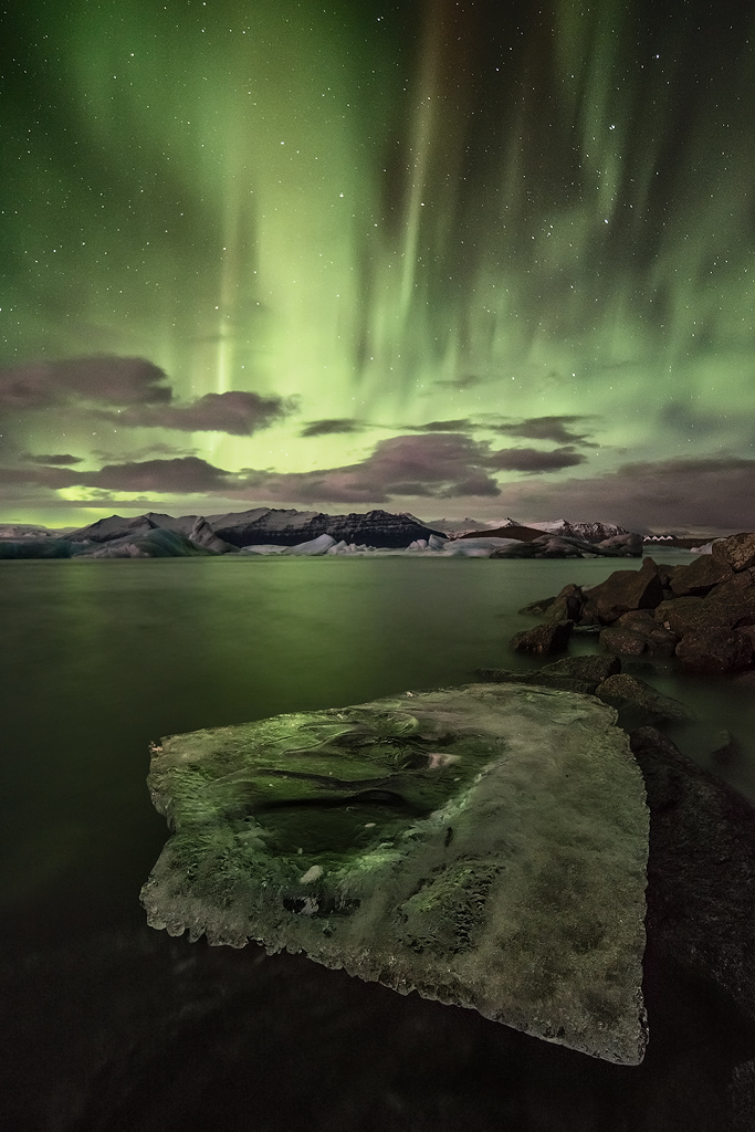 'Flames of the North'. Jökulsárlón, Iceland, January 2014