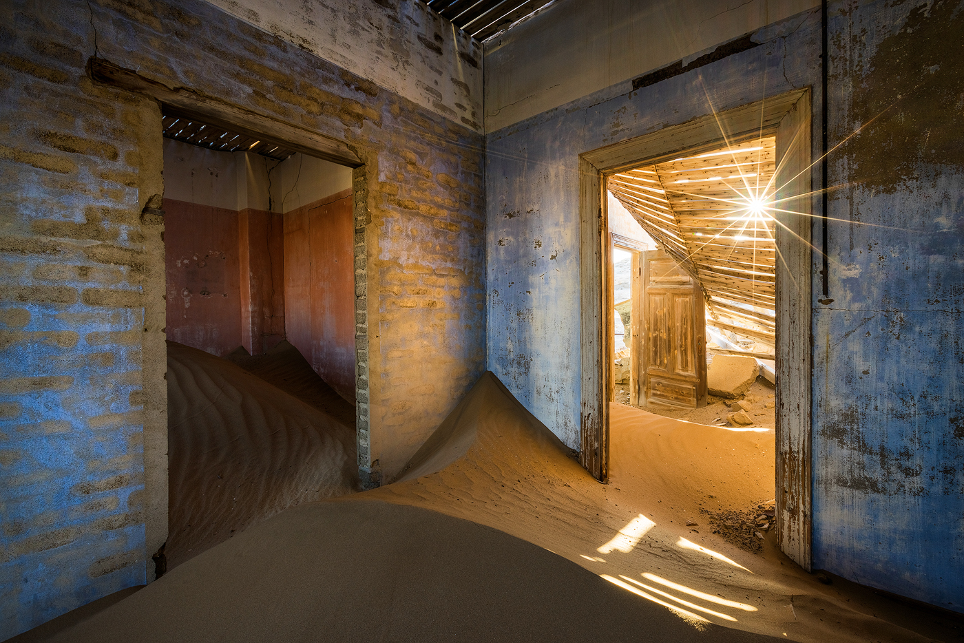 An image I took in Kolmanskop, Namibia. It has been since copied many times over without any mention of my being the original creator.  <br>Sony a7R, Canon 16–35mm II, 1/6 sec, f/16, ISO 100 <br>Kolmanskop, Namibia