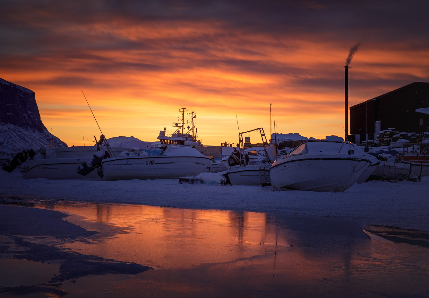 Sunrise at the harbor right next to my guesthouse