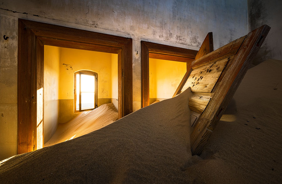 Sand gets everywhere, creating surprising photographic possibilities. Kolmanskop, Namibia