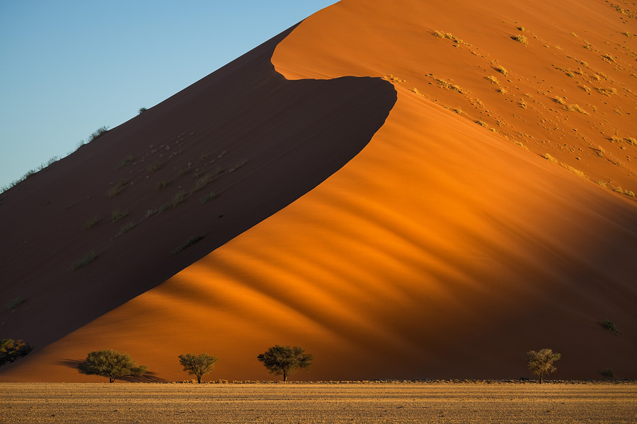 The 300-meter tall dunes of Sossusvlei, Namibia shift slowly but surely.