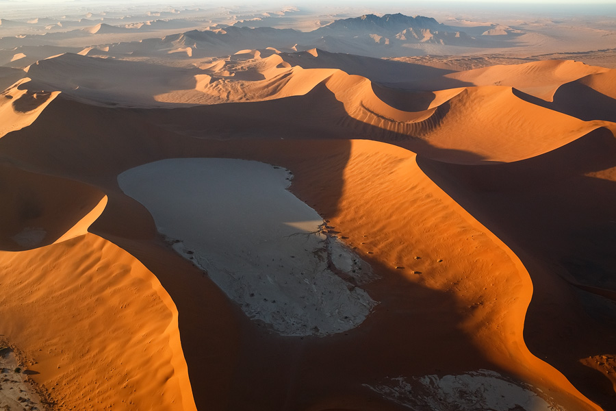 An aerial shot of Deadvlei, Namibia. It’s incredible to realize that most of the clay pan is actually devoid of trees - which is hard to perceive when you’re down there.