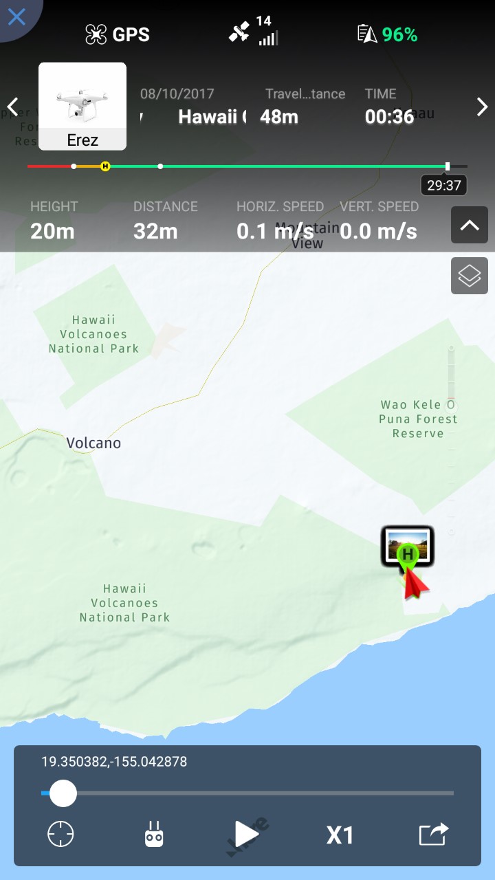 The drone log from one of the flights. I'm including this since I've gotten a ton of hate-mail from people who were sure I was lying and actually flew inside the national park. One even wrote 'I've been there, these flows are inside the park!'. Seriously?I'm not that stupid guys. Fly responsibly.